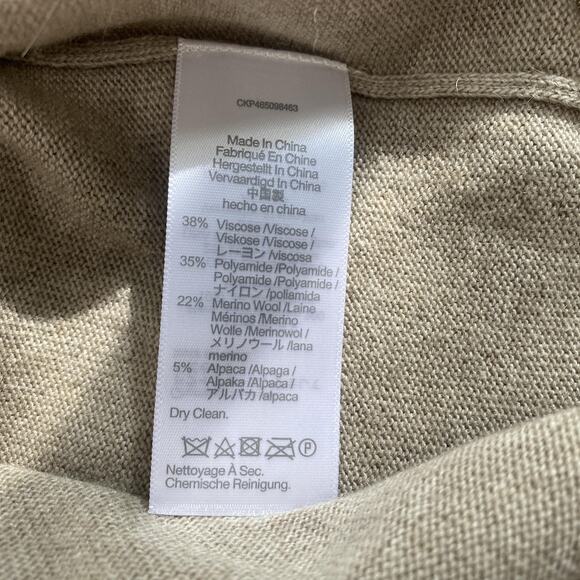 Madewell Sweater Womens Small Heather Hazelwood Mock Neck Wool Alpaca Blend Tan - Picture 7 of 11